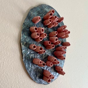 Coastal ceramic wall art. Wall sculpture VOLCANO BARNACLES. Marine life handmade wall hanging. Home decor. image 3