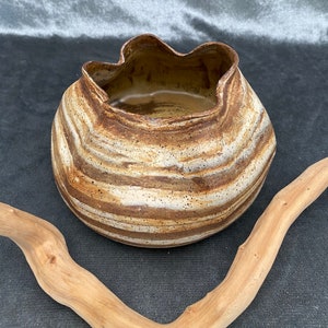 Ceramic agateware pottery vase. Handmade marbled distressed nature inspired vase. Mountain rock vase. Rustic organic vase. Fine pottery. image 6