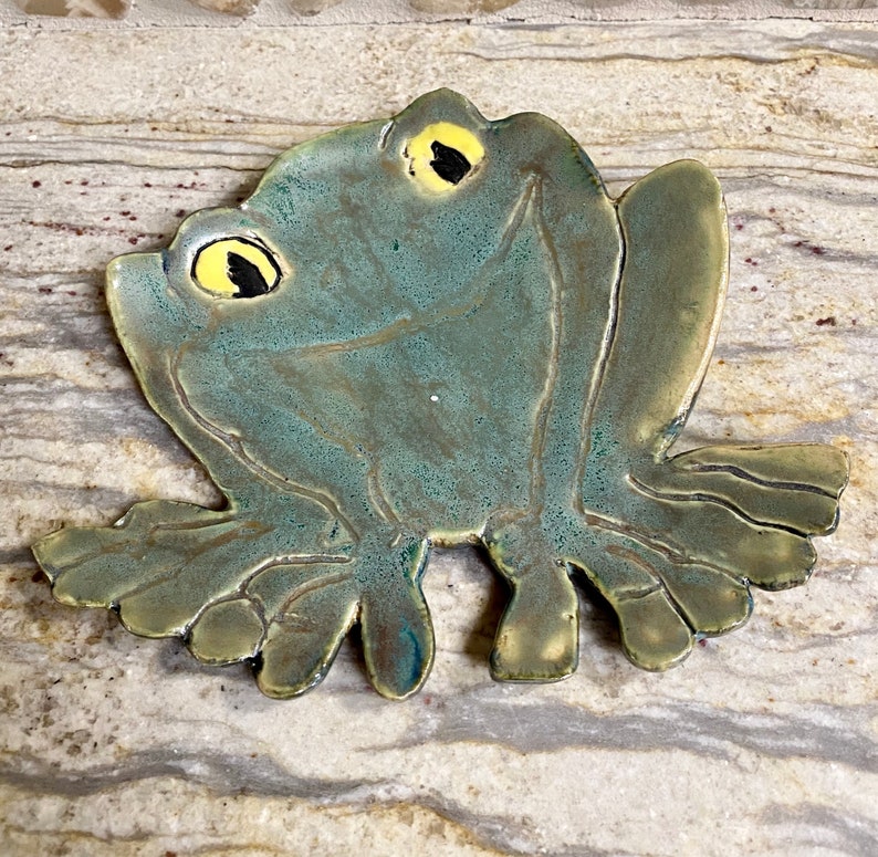 Ceramic Frog Jewelry Tray Frog Soap Dish Ceramic Spoon Etsy