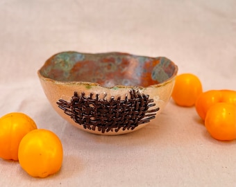花柄の取っ手付きブラウンボウル - Etsy 日本