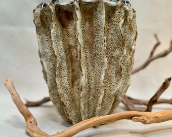 Extra large coral reef ceramic vase. Ocean inspired coastal marine sculptural vase. Fine Luxury Ceramics. CUSTOM ORDER.