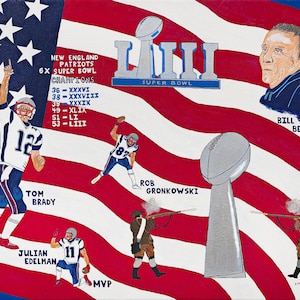 New England Patriots 6x Super Bowl Champions LIII - Print