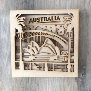 Gelaagde muurkunst, Australische landmark – Sydney Opera House & Harbour Bridge – DIY-knutselset voor kinderen