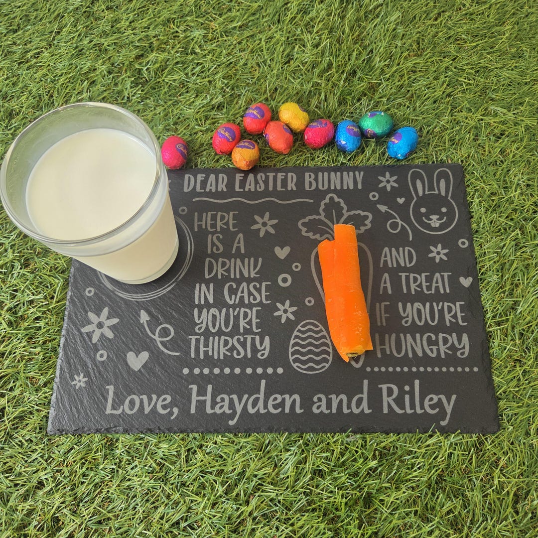 Personalised Easter Bunny Slate Plaque. - Etsy