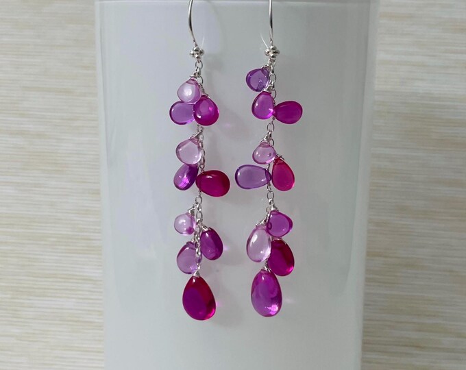Pink Sapphire Sterling Silver Earrings - Signature Style Earrings