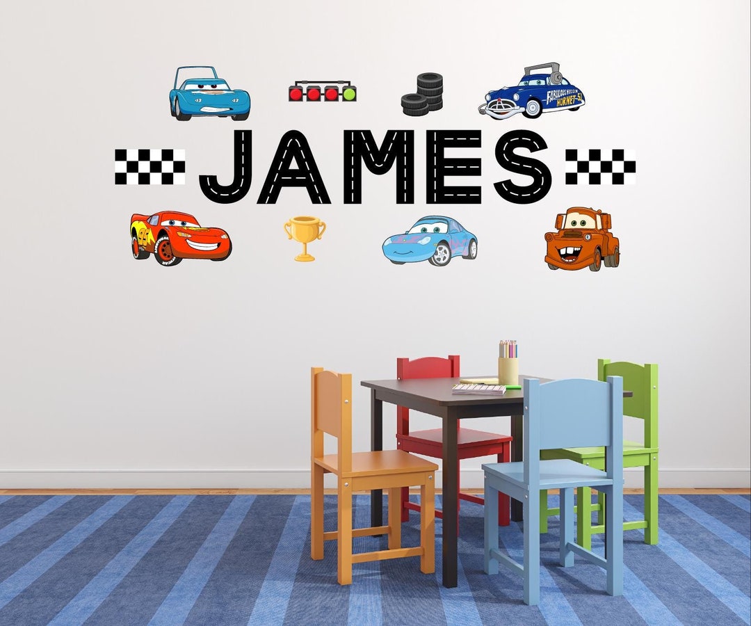 Cars Personalized Name Wall Decals for Kids Room - Custom Car Racing ...