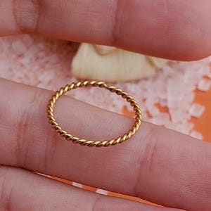 Gold Filled Twisted Stacking Ring| Stackable Ring| Twisted Ring| Thin Ring|Wedding Band, Stacking Twist Ring Wedding Ring| Ring Gift For Her