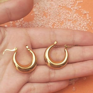 Gold Hoop Earrings Chunky Hoop Thick Hoop Earrings Large Hoops  Earrings Gold Hoops Small Gold Hoop Earrings for  Mom Gift for Her