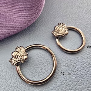 16G Bee Titanium Septum ring - Cartilage Earring - Nose Jewelry - Snug Septum Hoop - Nose Clicker hoop - Daith hoop -  1.2*8/10mm Silver