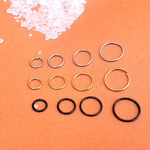 20G 18G16G Silver Seamless Cartilage Earring/Nose Ring/Septum Ring/Hoop Earring/Tragus Hoop/Daith Clicker/Helix Earring/Hoop earrings
