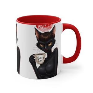 Sassy Black Cat Coffee Mug - Unique Halloween Decor