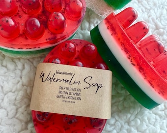 Watermelon Massage Soap Bar – handgemaakt, exfoliërend en hydraterend