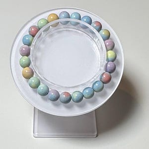 Beautiful Natural Rare Handmade 7mm Alashan Agate Bracelet