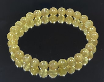 Sparkling Gorgeous Handmade Rare Genuine 6mm Natural Golden Apatite Gemstone Bracelet