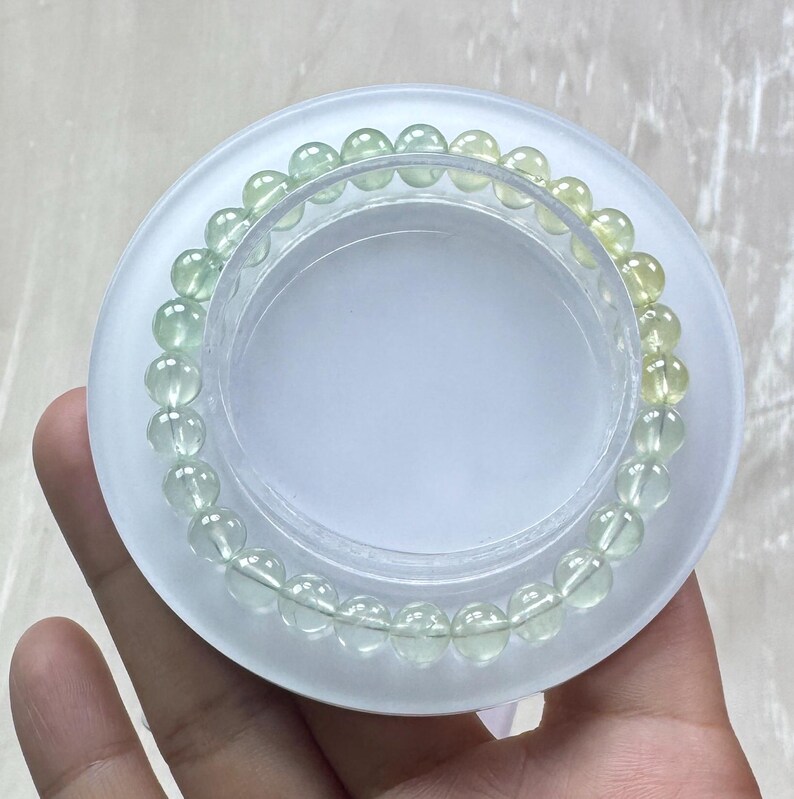 Refreshing Handmade Icy 6mm Natural Gradient Yellow and Green Prehnite Bracelet/Gemstone Bracelet/Crystal Bracelet bild 13
