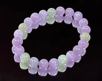 Shiny Sparkle Handmade 8mm Natural Mixed Color Kunzite Bracelet/Gemstone Bracelet/Crystal Bracelet