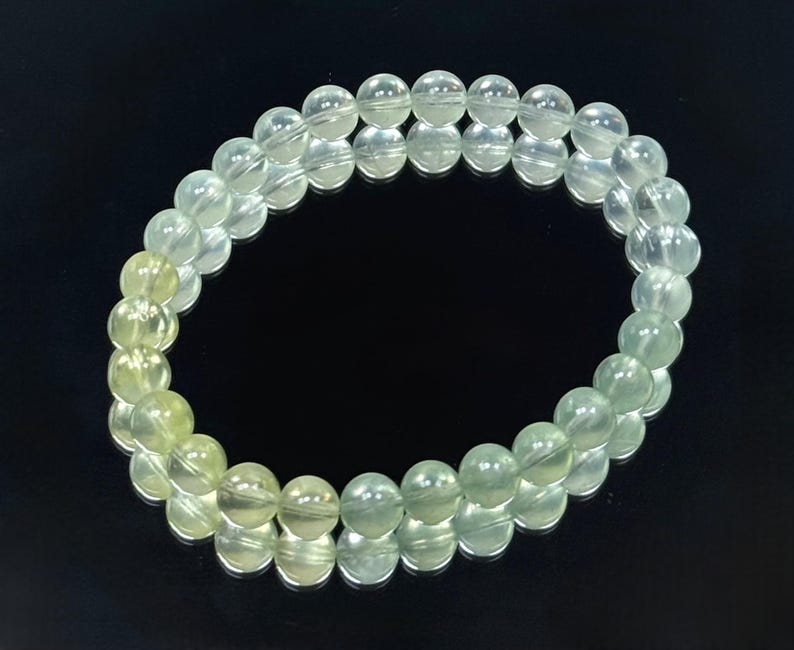 Refreshing Handmade Icy 6mm Natural Gradient Yellow and Green Prehnite Bracelet/Gemstone Bracelet/Crystal Bracelet bild 14