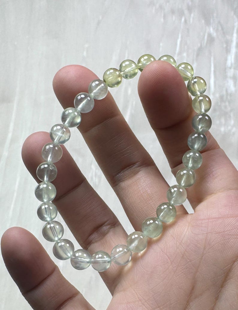 Refreshing Handmade Icy 6mm Natural Gradient Yellow and Green Prehnite Bracelet/Gemstone Bracelet/Crystal Bracelet bild 17