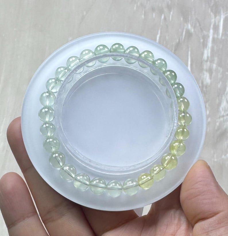 Refreshing Handmade Icy 6mm Natural Gradient Yellow and Green Prehnite Bracelet/Gemstone Bracelet/Crystal Bracelet bild 16
