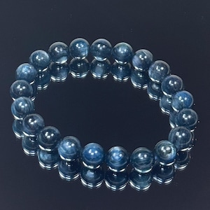 Beautiful Handmade Rare 9mm Natural Kyanite Gemstone Bracelet