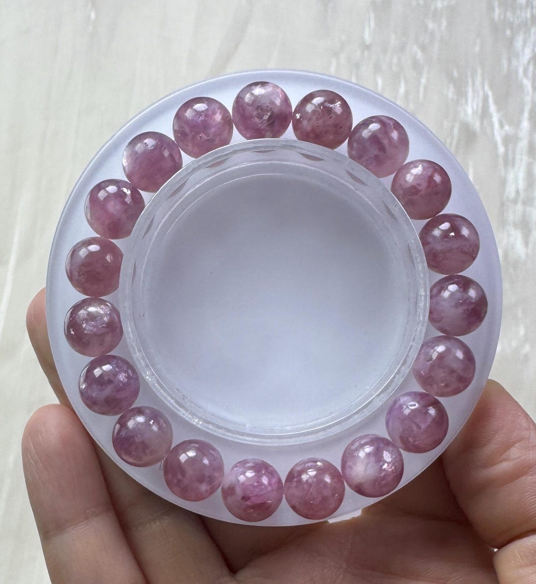 Beautiful Handmade Sparkling 10mm Shiny Rose Pink Mica Bracelet/rose ...