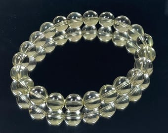 Dazzling Handmade High Transparent 8mm Shiny Genuine Citrine Bracelet/Crystal Bracelet