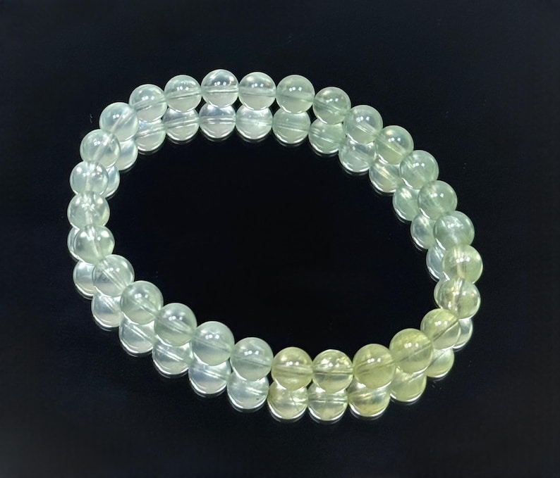Refreshing Handmade Icy 6mm Natural Gradient Yellow and Green Prehnite Bracelet/Gemstone Bracelet/Crystal Bracelet bild 1