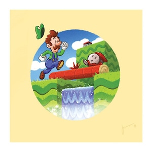 Retro Gaming Series - Super Mario Bros 2 - 8x8 art print, ready to frame!