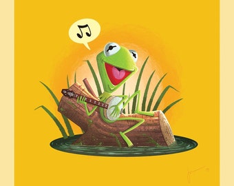 Kermit the Frog - 8x8 print ready to frame!