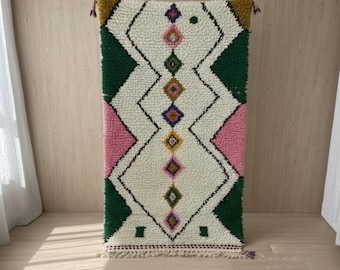 Moroccan Berber Rug,Rug For Bedroom Or Living Room,Personalised Wool Rug,Boujaad Wool Rug,Geometric Wool Rug,Handmade Boho Decor