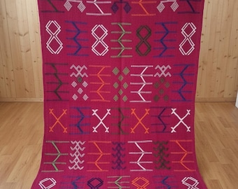 Red Moroccan Rug -Moroccan Boujaad Rug - Handmade Rug - Custom Moroccan Rug - Red Rug- Berber Rug - Home Decor - Wool Rug Rug - Berber Rug