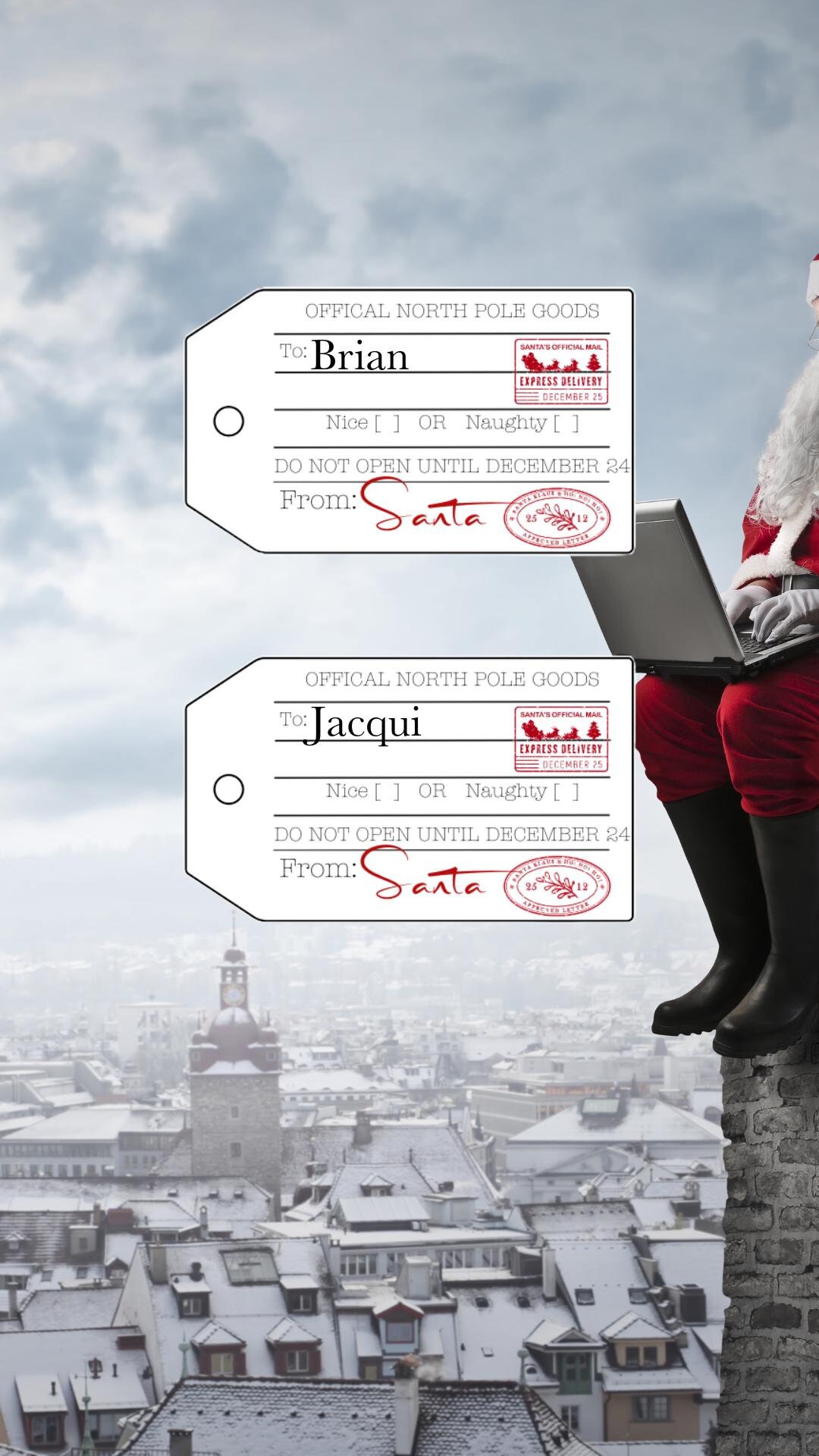 Printable North Pole Gift Tags, Editable Gift Tag, Santa Themed Digital ...