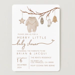 Invitation imprimable joyeux baby shower, carte d'invitation modifiable, modèle numérique sur le thème des vacances