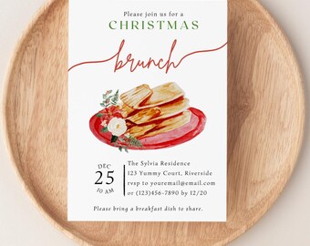 Printable Tamale Christmas Brunch Party Invite: Editable Holiday Template (Digital Download)