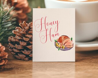 Printable Holiday Dinner Place Card Template: Editable Food & Name Card (Digital Download)