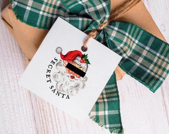 Printable Secret Santa Gift Tags: Editable Template (Digital Download)