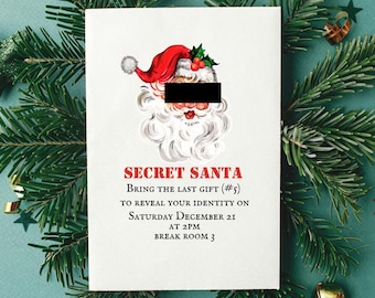 Printable Secret Santa Party Invite: Editable Holiday Template (Digital Download)