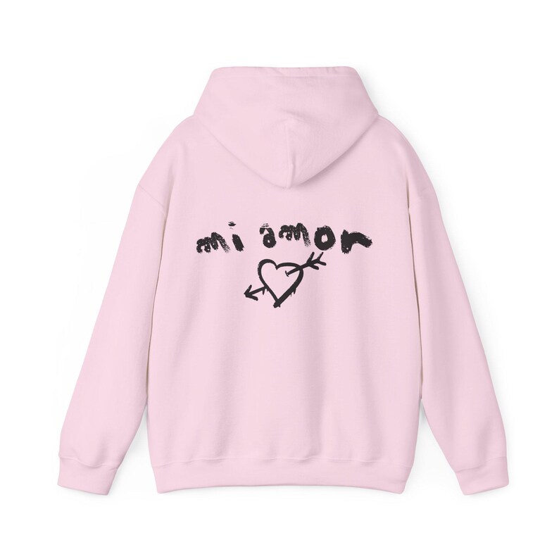 Mi Amor Hoodie, Romantisches Design, Spanischer Hoodie, Romantischer Hoodie, Sweathirt, Gemütlicher Hoodie Light Pink