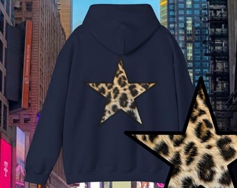 Sudadera con capucha y estampado de leopardo, sudadera con capucha estilo pulóver, sudadera con capucha con estampado de leopardo, ropa estética para niñas, Y2K, ropa de moda para mujeres