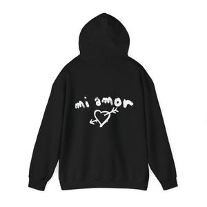 Mi Amor Hoodie, Romantisches Design, Spanischer Hoodie, Romantischer Hoodie, Sweathirt, Gemütlicher Hoodie Black