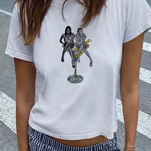 Martini and 90s Supermodel Vintage Photo 90s Style Baby Tee, Martini Tshirt, Y2K, Graphic Baby Tee, After Party Baby Tee, Cocktail Baby Tees
