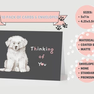 Dog Thinking of You Karten - 10er Pack Grußkarten - Ermutigung - Briefpapier - Süße Hundekarten - Hundeliebhaber