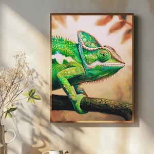 Chameleon Matte Vertical Poster Colorful Vibrant Wall Art Print for Home Decor