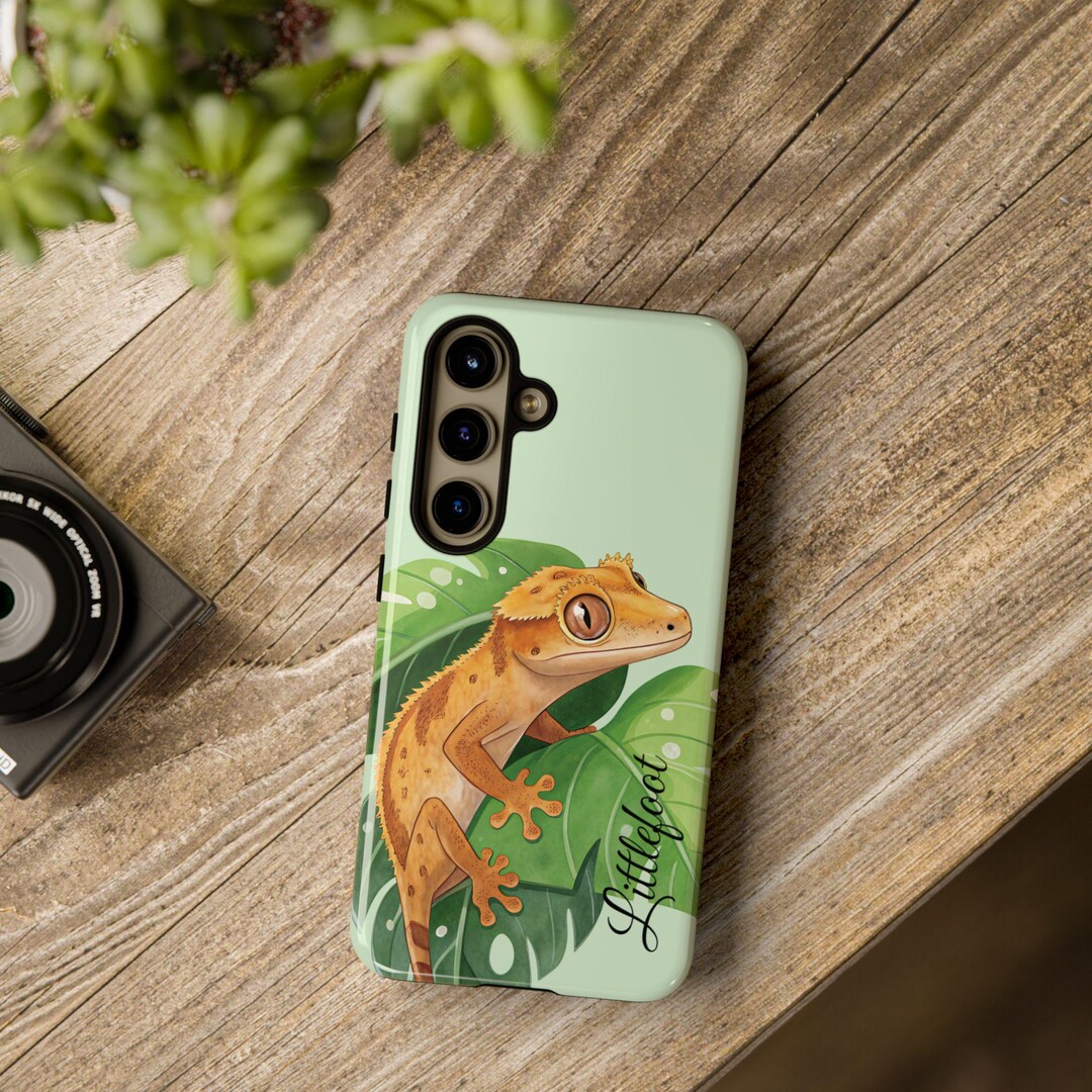 Personalized Crested Gecko Phone Case: Custom Reptile Watercolor Cover ...