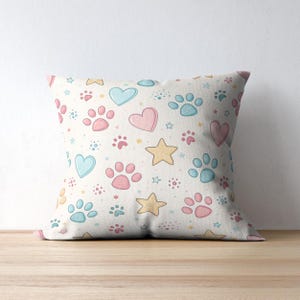 Almohada con estampado de patas, decoración acogedora para el hogar, regalo para amantes de la naturaleza, decoración para habitación de niños, almohada decorativa para entusiastas de las tortugas