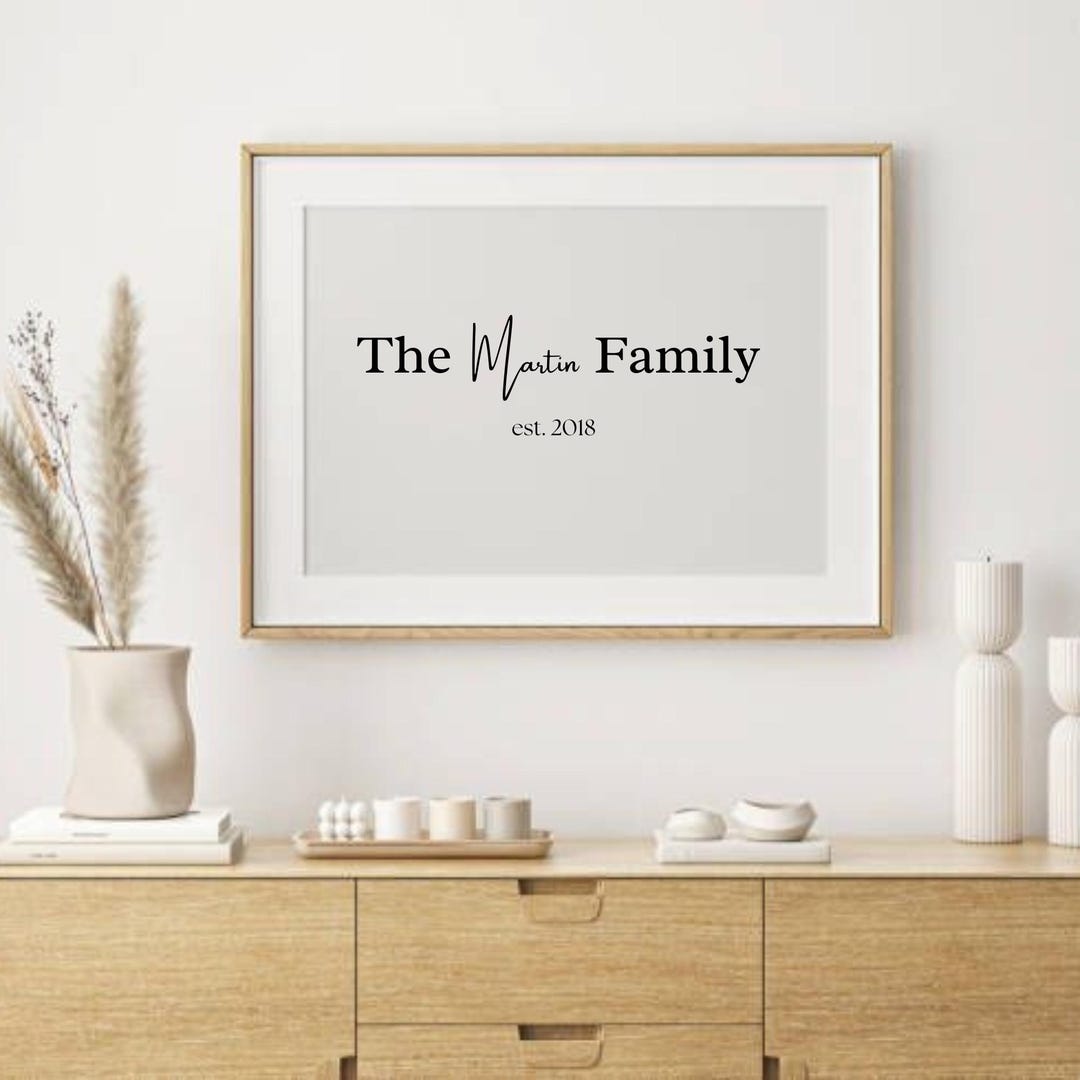 Custom Family Print, Minimalist Family Name Portrait, Housewarming Gift ...