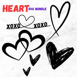 Bundle coeur png, svg coeur de formes différentes, Saint Valentin coeur svg, Svg Cricut, Silhouette, vecteur, clipart, téléchargement numérique immédiat