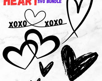 Heart SVG Bundle, Valentine's Day, Cricut, Silhouette (Digital Download)