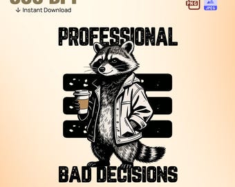 Cool raton laveur PNG | Illustration de raton laveur amateur de café en veste | Animaux amusants à télécharger