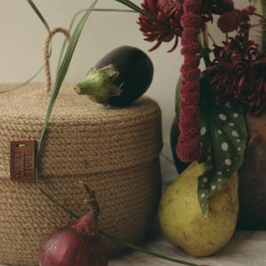 Jute rope bascet, Basket with a lid, Round basket, Cottagecore home decor, New home Gifts, Eco decor